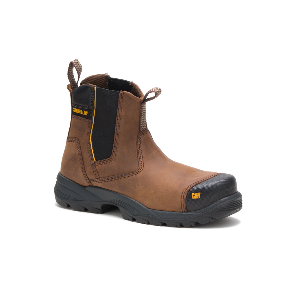 Caterpillar Propane St - Mens Safety Boots - Dark Brown - NZ (579DLSJQR)